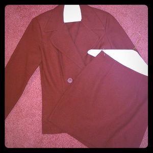 XOXO maroon blazer and matching mini skirt, 3